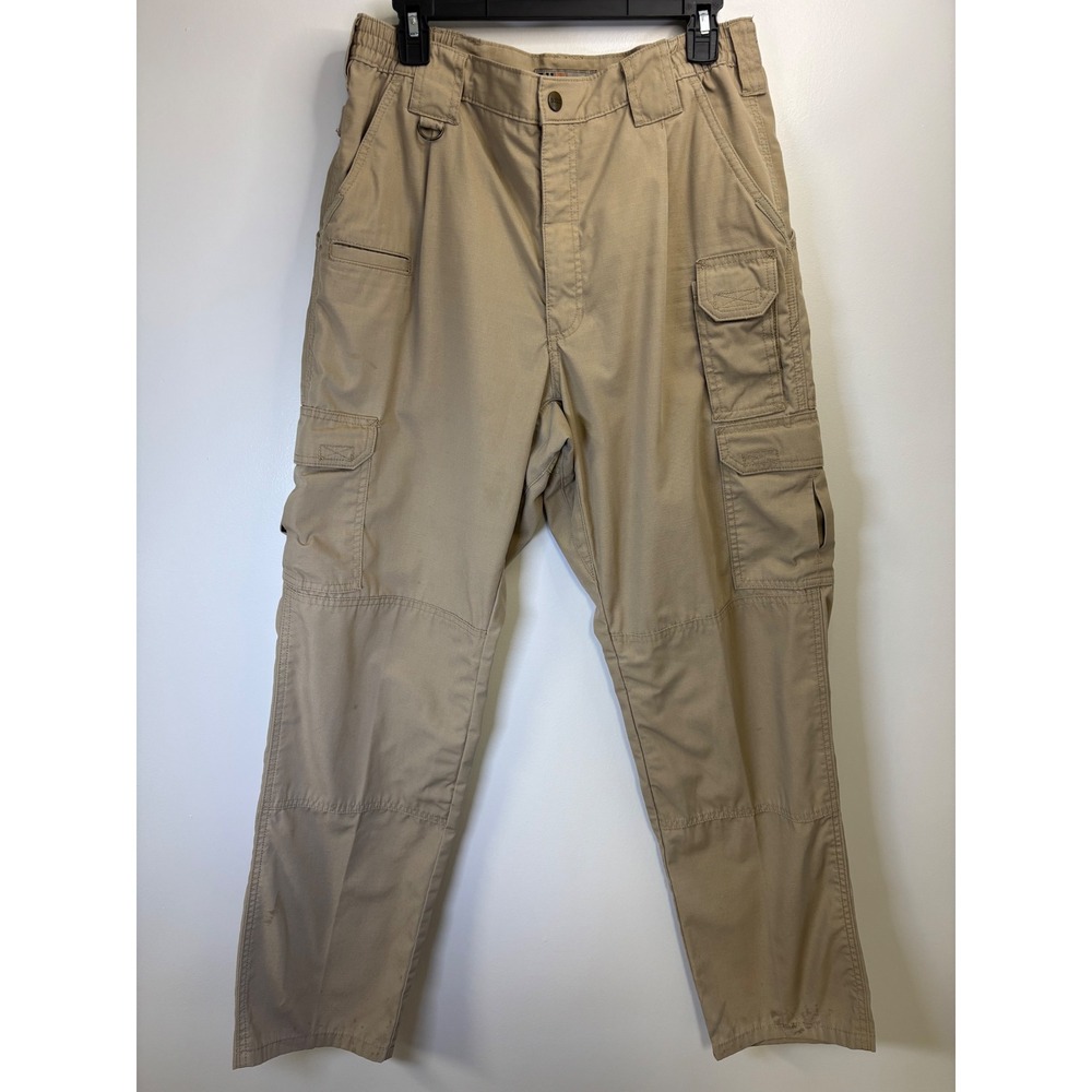 5 11 Tactical Mens Cargo Pants Khaki Ripstop Work Hiking Trousers 34x34 Tan